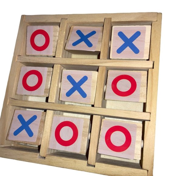 Tic Tac Toe Travel Size Wood Game - Picture 1 of 9